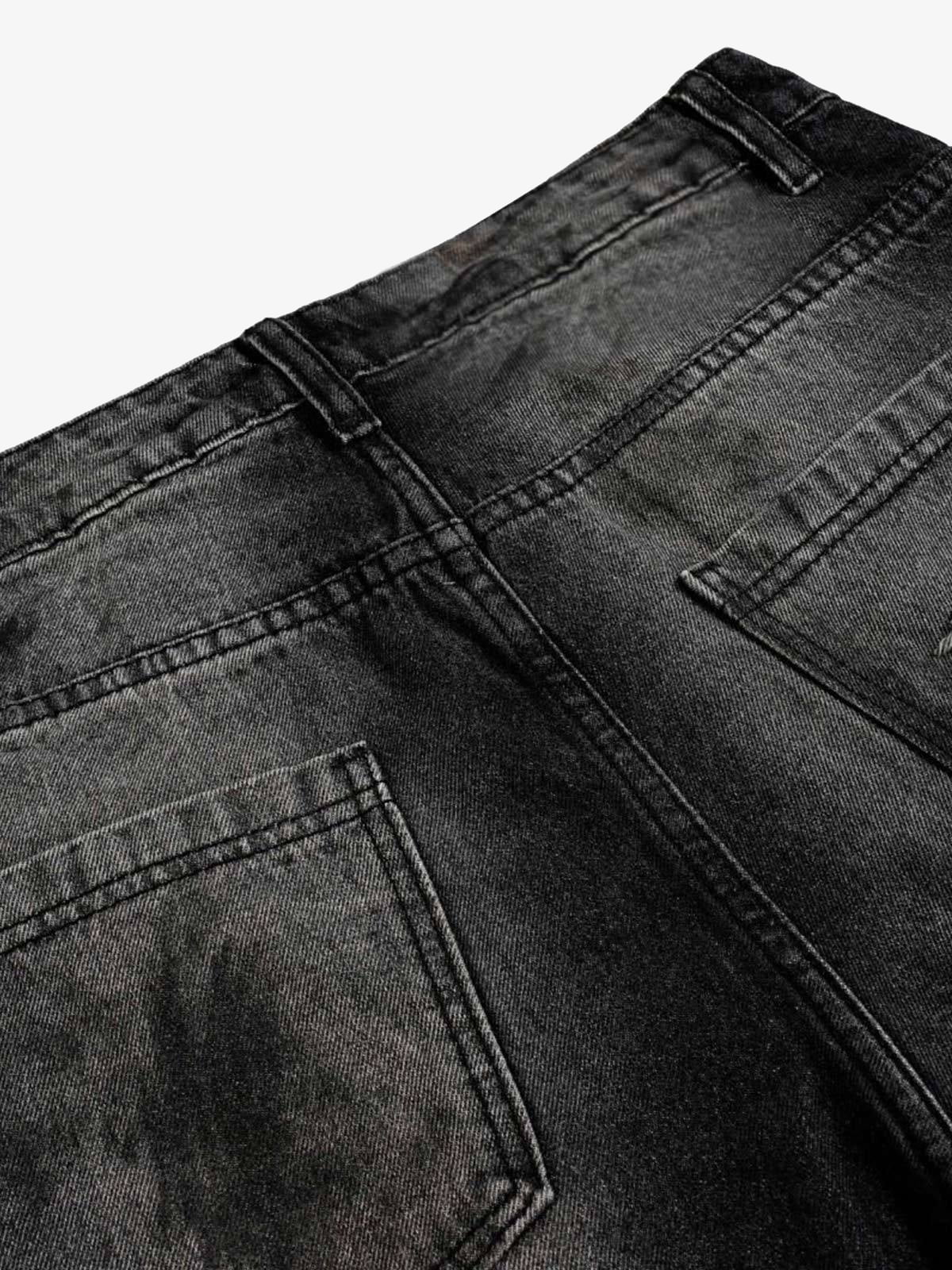 Street Stripe Dirty Dye Barrel Jeans 