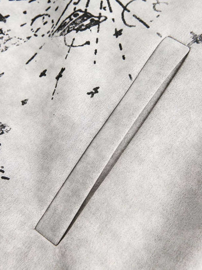 Wasteland Patchwork Graffiti Zip Up Jacket 