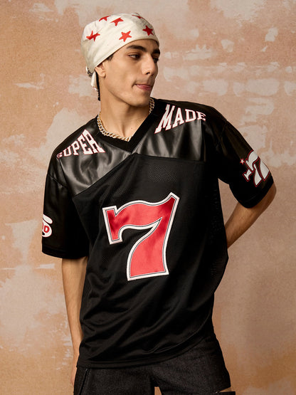 Original "SUPER 7" V-Neck Jersey T-SHIRT 