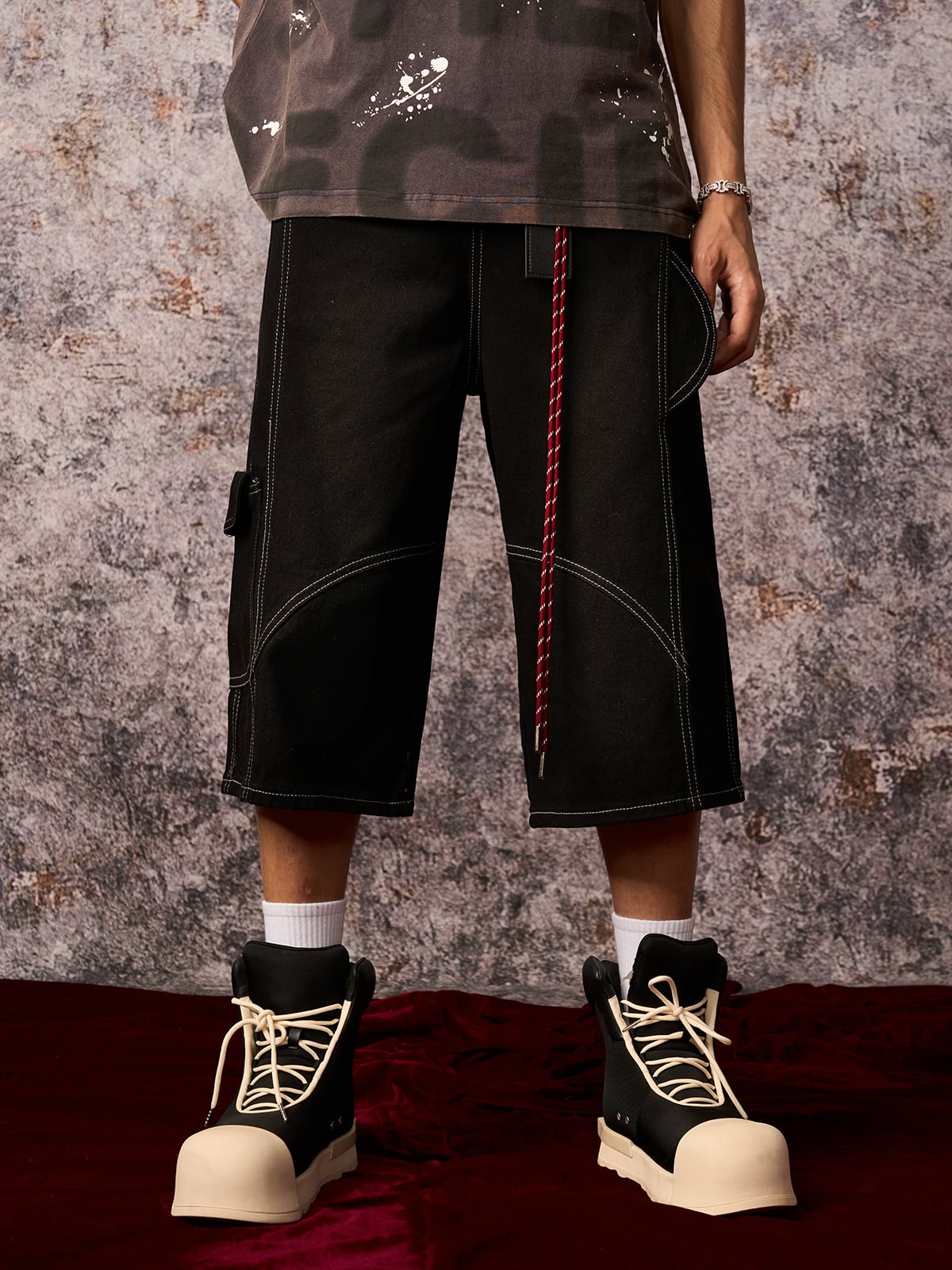 Welt-Embellished Cargo Jorts - 2408 