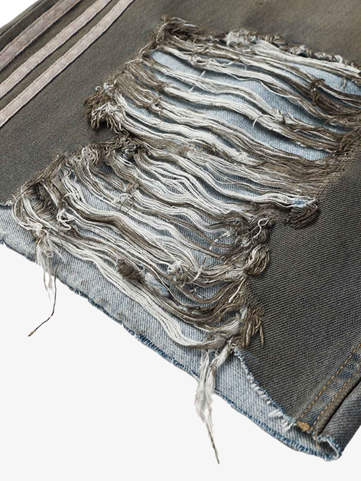 Ripped Dirty Dyed Stripped Jorts 