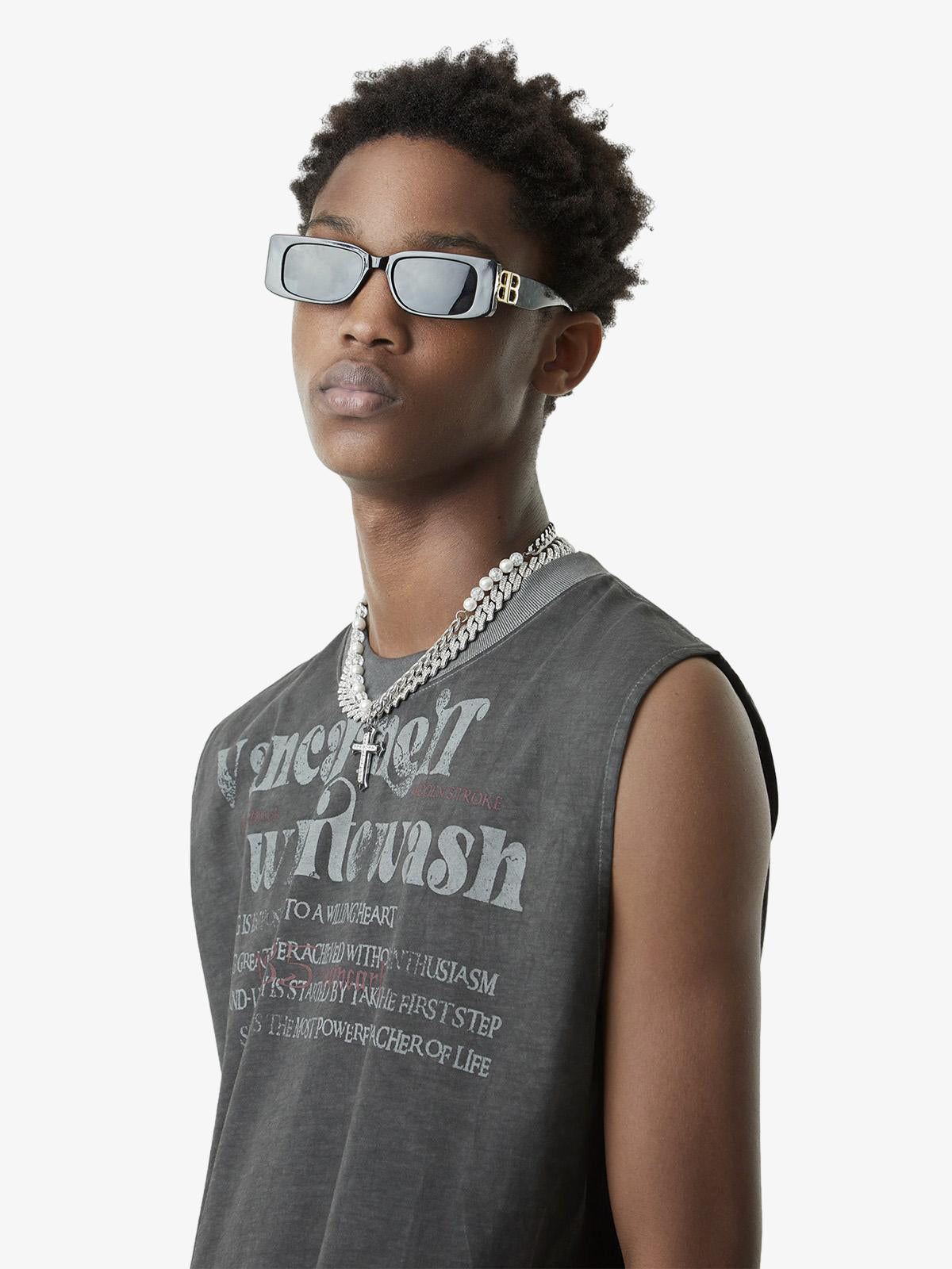 Thesupermade Heavy Worker Washed And Broken Retro Font VEST 