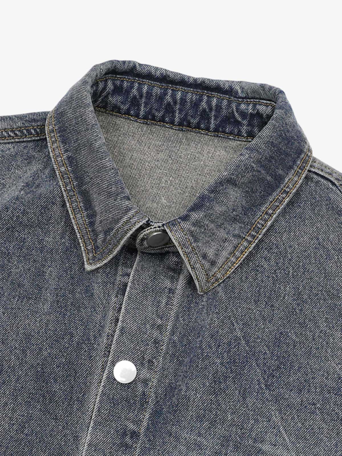 Thesupermade Patchwork Camouflage Ripped Shirt Jorts Denim Suit 