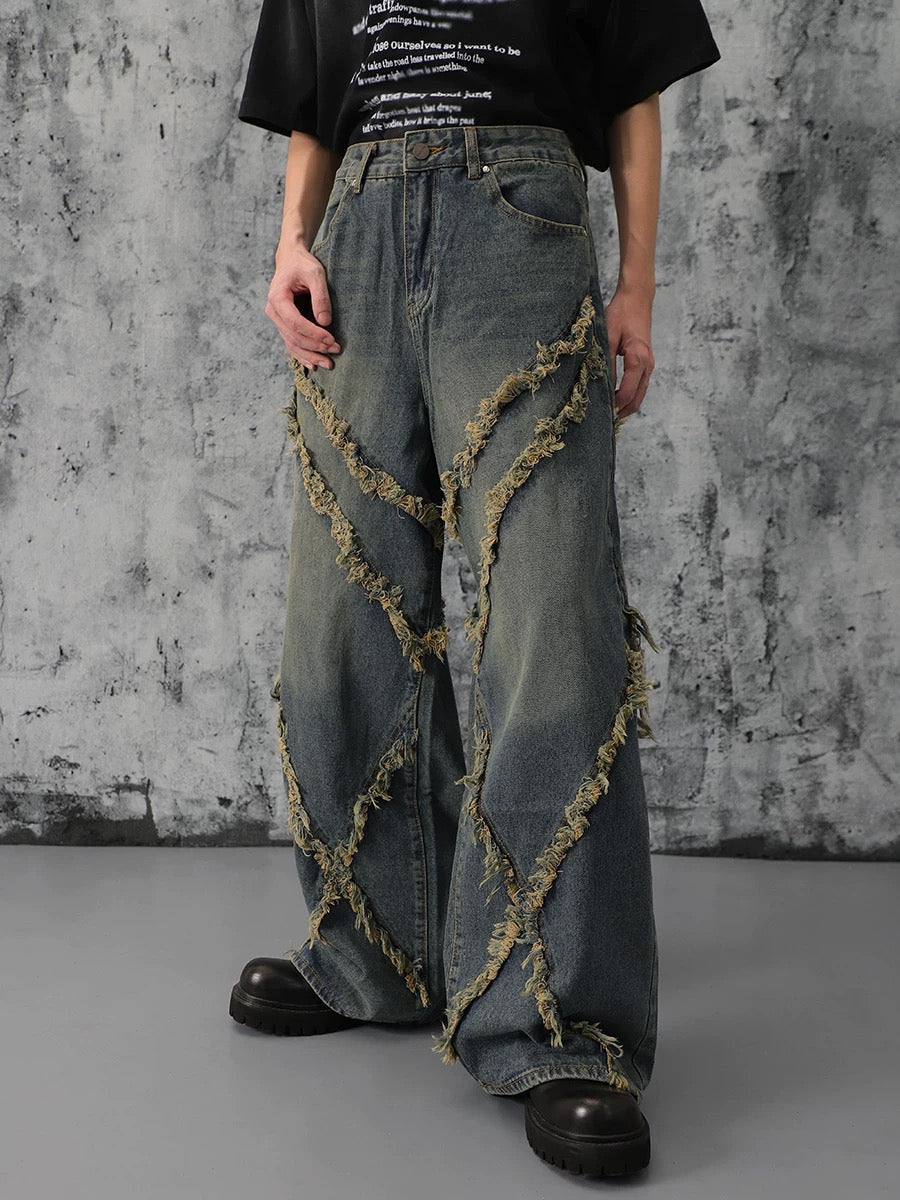 Thesupermade High Street Hip Hop Washed Distressed Jeans - 2069 