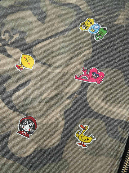 Graffiti Camouflage Patchwork Hooded Jacket 