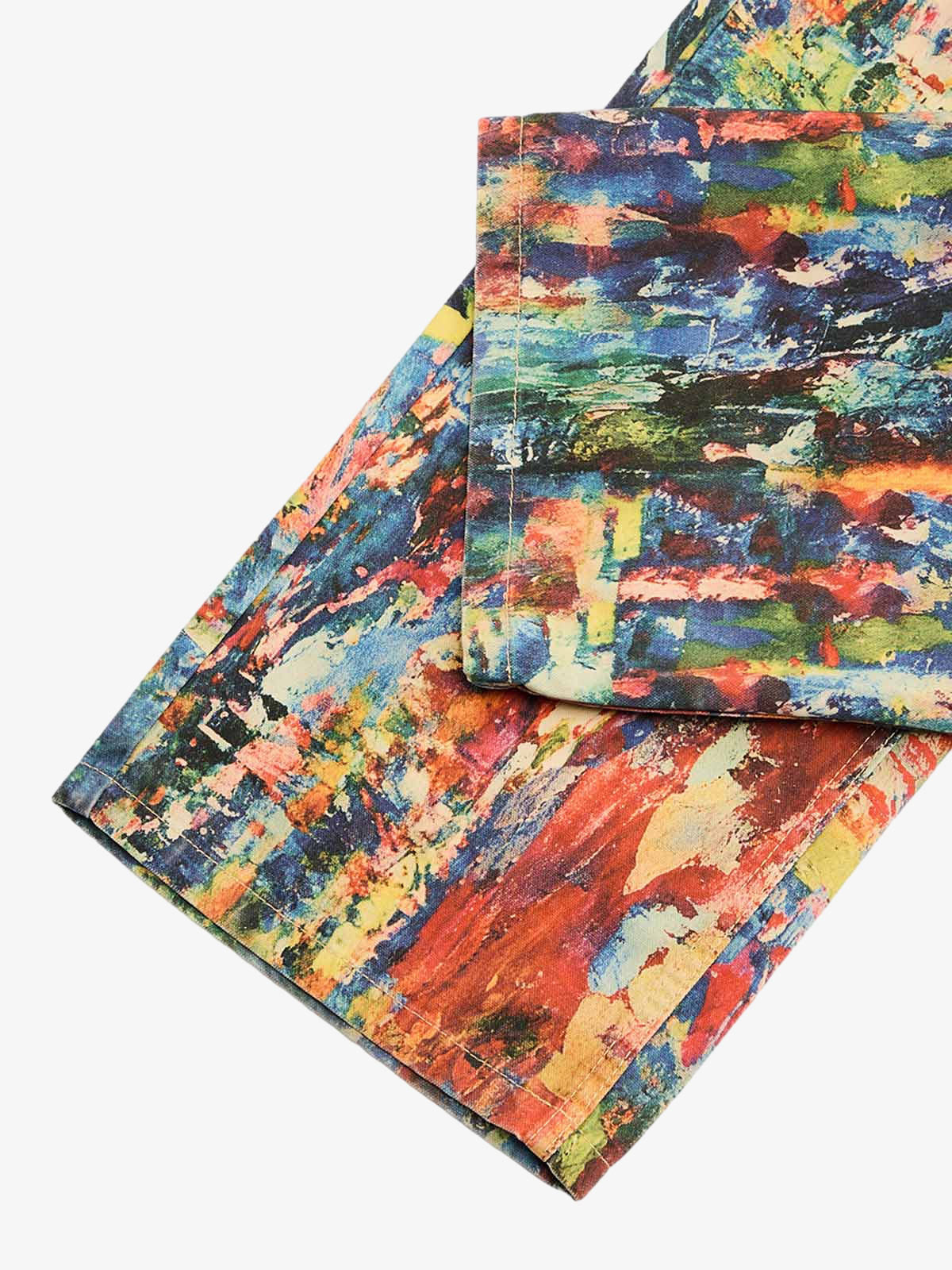 Street Oil Painting Color Straight Jeans - 2348 