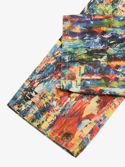 Street Oil Painting Color Straight Jeans - 2348 