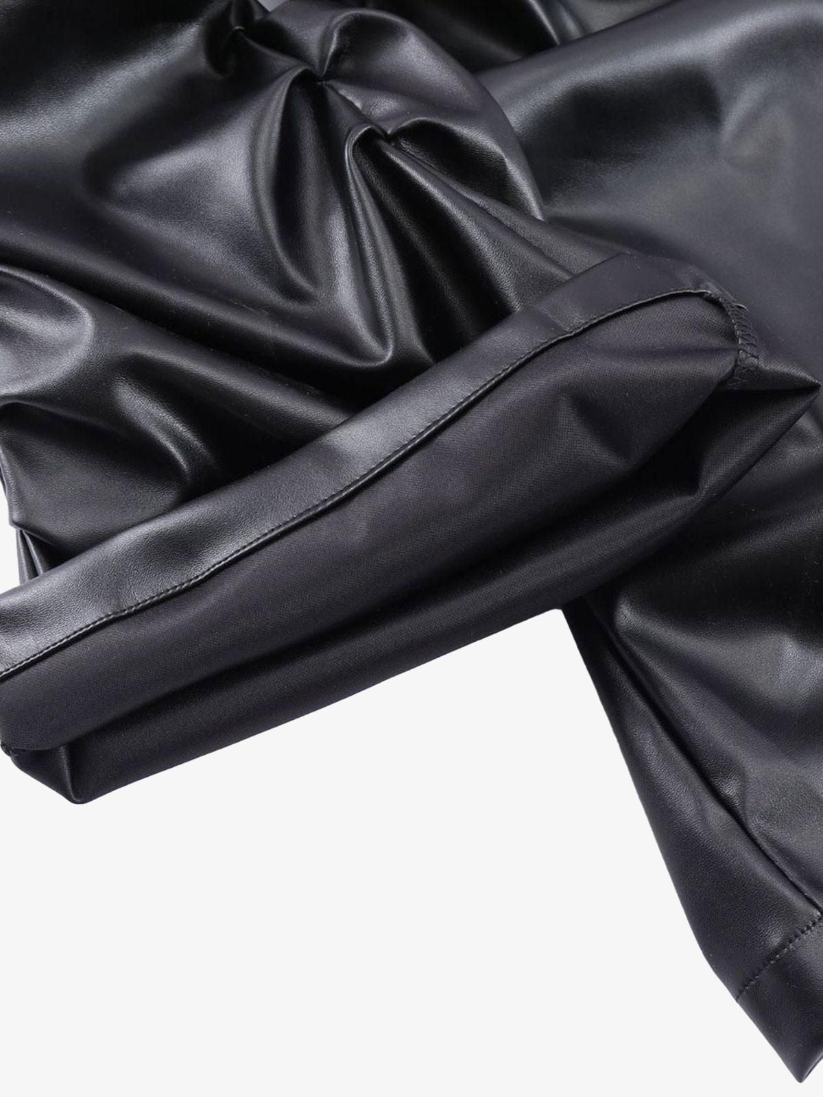 Thesupermade Punk Style Pleated Leather Pants - 2195 
