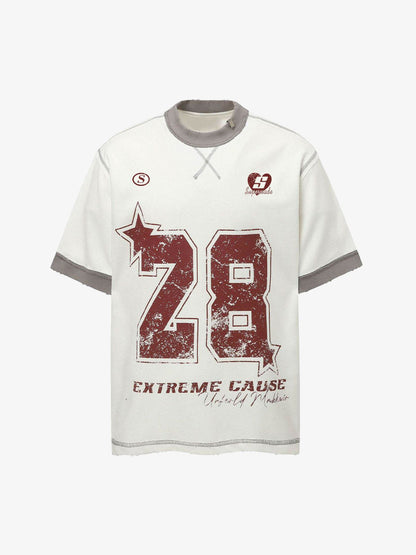 Distressed NO. 28 Jersey T-Shirt 