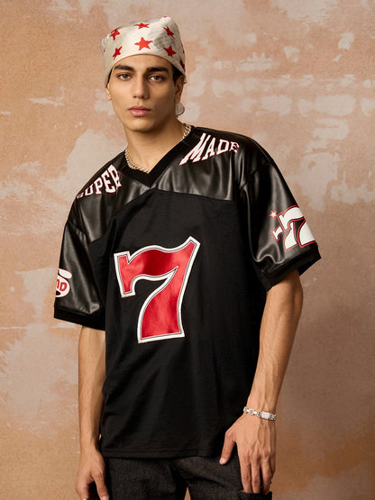 Original "SUPER 7" V-Neck Jersey T-SHIRT 