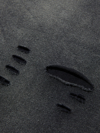 Tie -Dye Tattered Edge Necklace T-shirt 