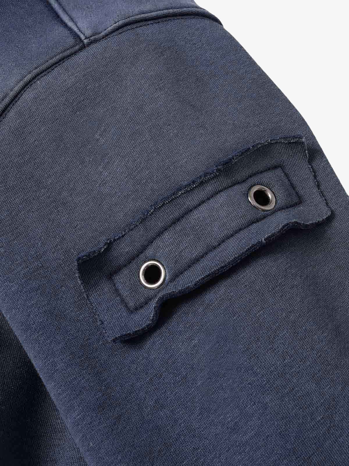 Wasteland Style Washed Zipper Up Sweatshirt 