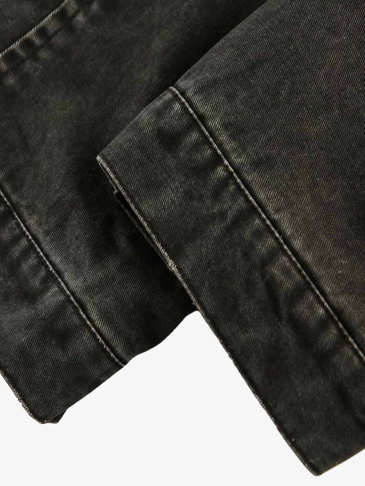 Retro Washed Distressed Multi-Pocket Work Jacket 