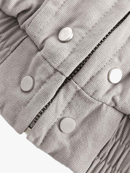 Spliced Fur Hooded Quilted Jacket - 2285 