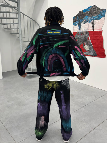 Thesupermade Hip-hop Hand-painted Graffiti Denim Jacket - 2010 