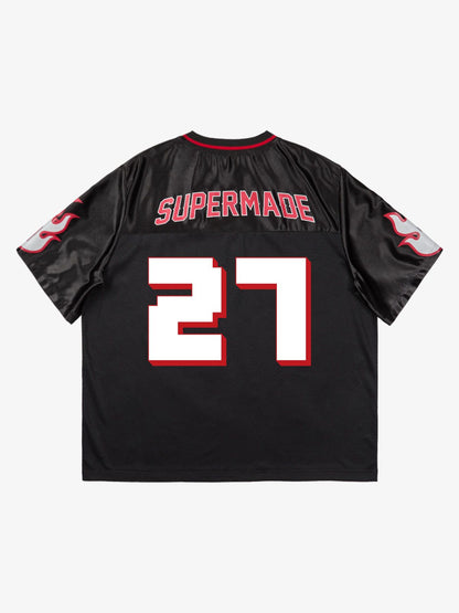 Original Flame Print Football Jersey T-Shirt 