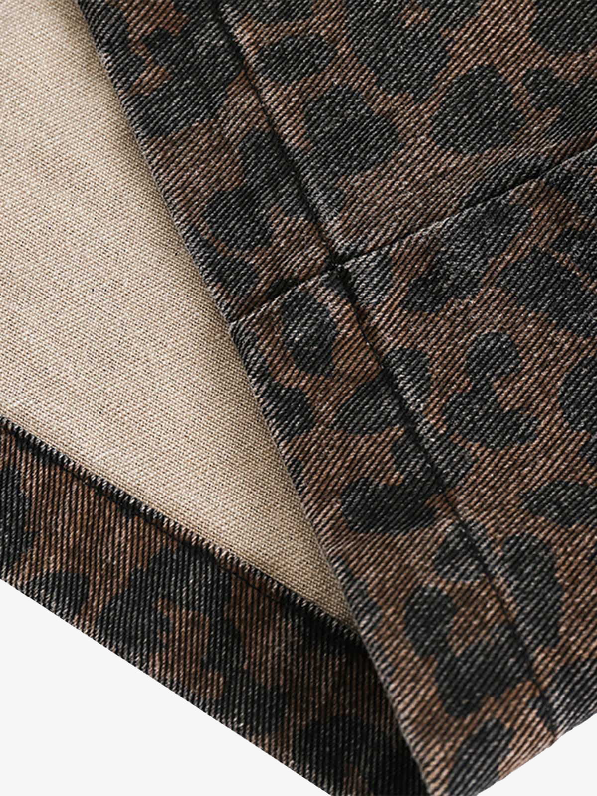 Vintage Washed Cheetah Denim Jacket 