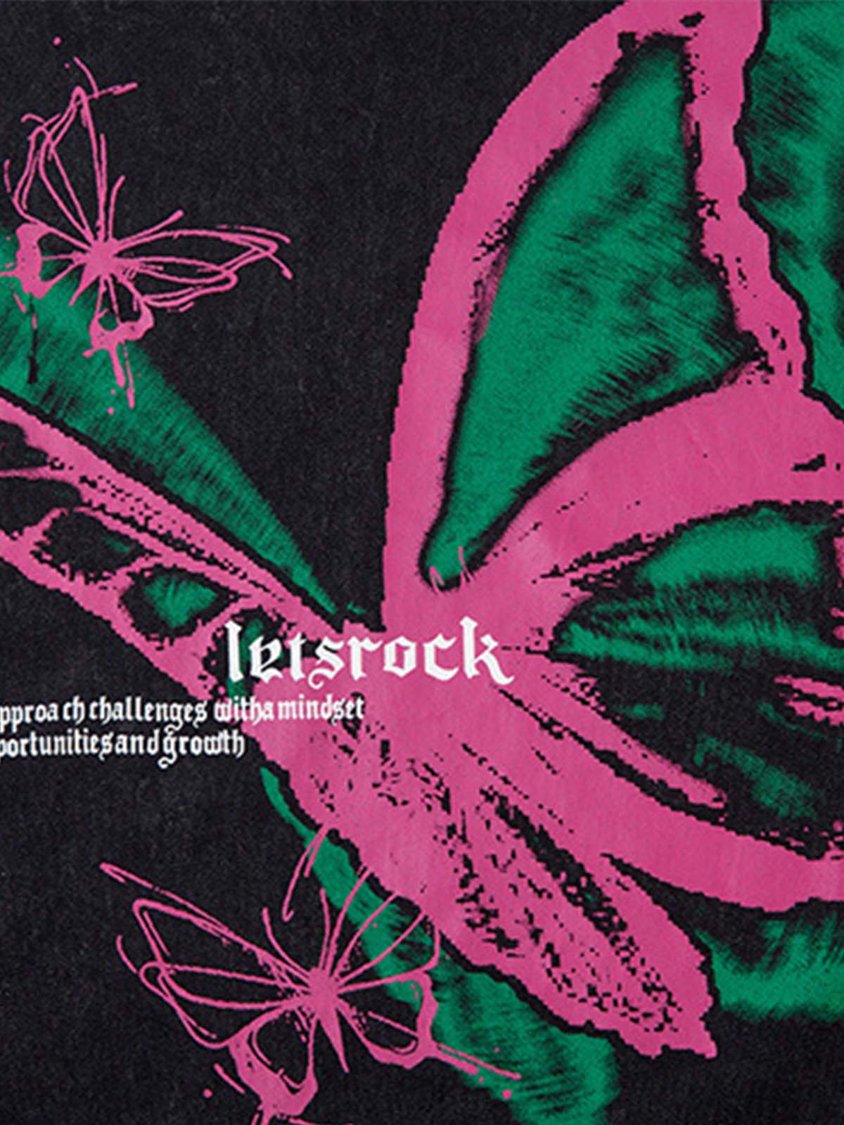 Raw Edge Butterfly Print Vest 