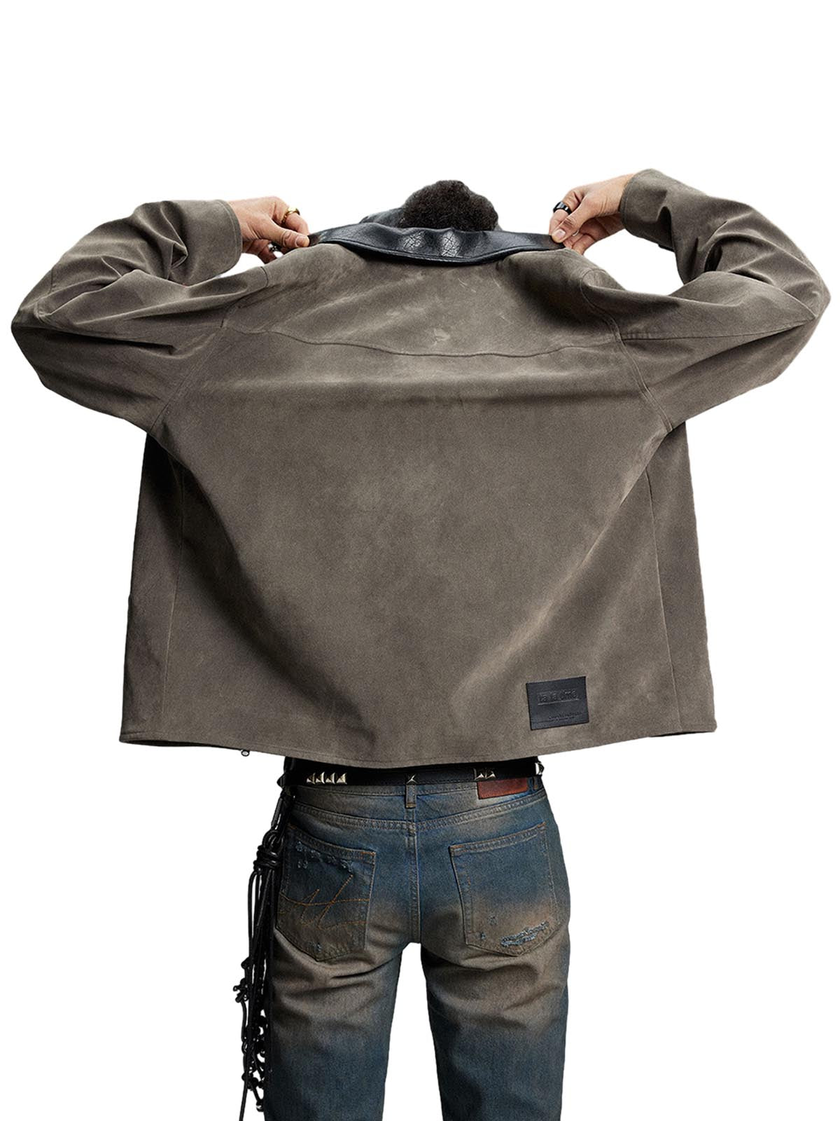 Retro Suede Detroit Motorcycle Jacket 