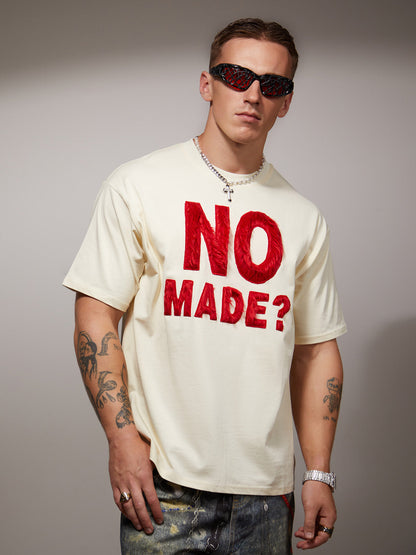 Heavy Retro Patch Embroidered T-shirt - 2398 