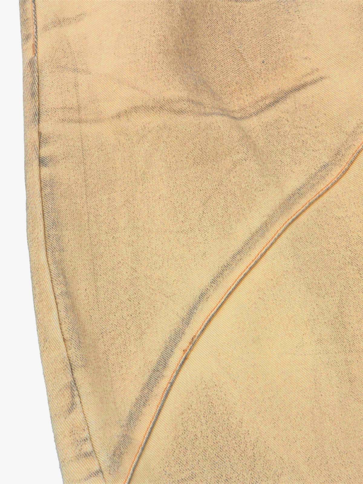 Washed Distressed Detachable Scarf Barrel Jeans 