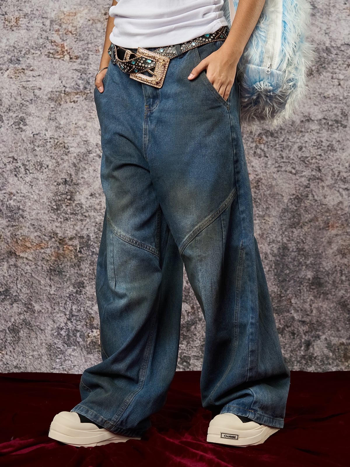 Dirty Dye Baggy Barrel Jeans 