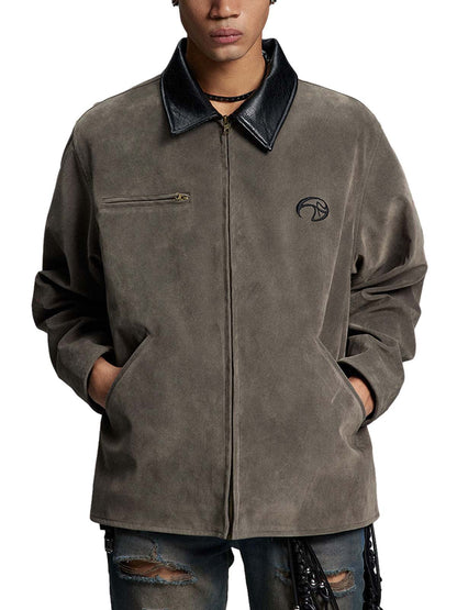 Retro Suede Detroit Motorcycle Jacket 