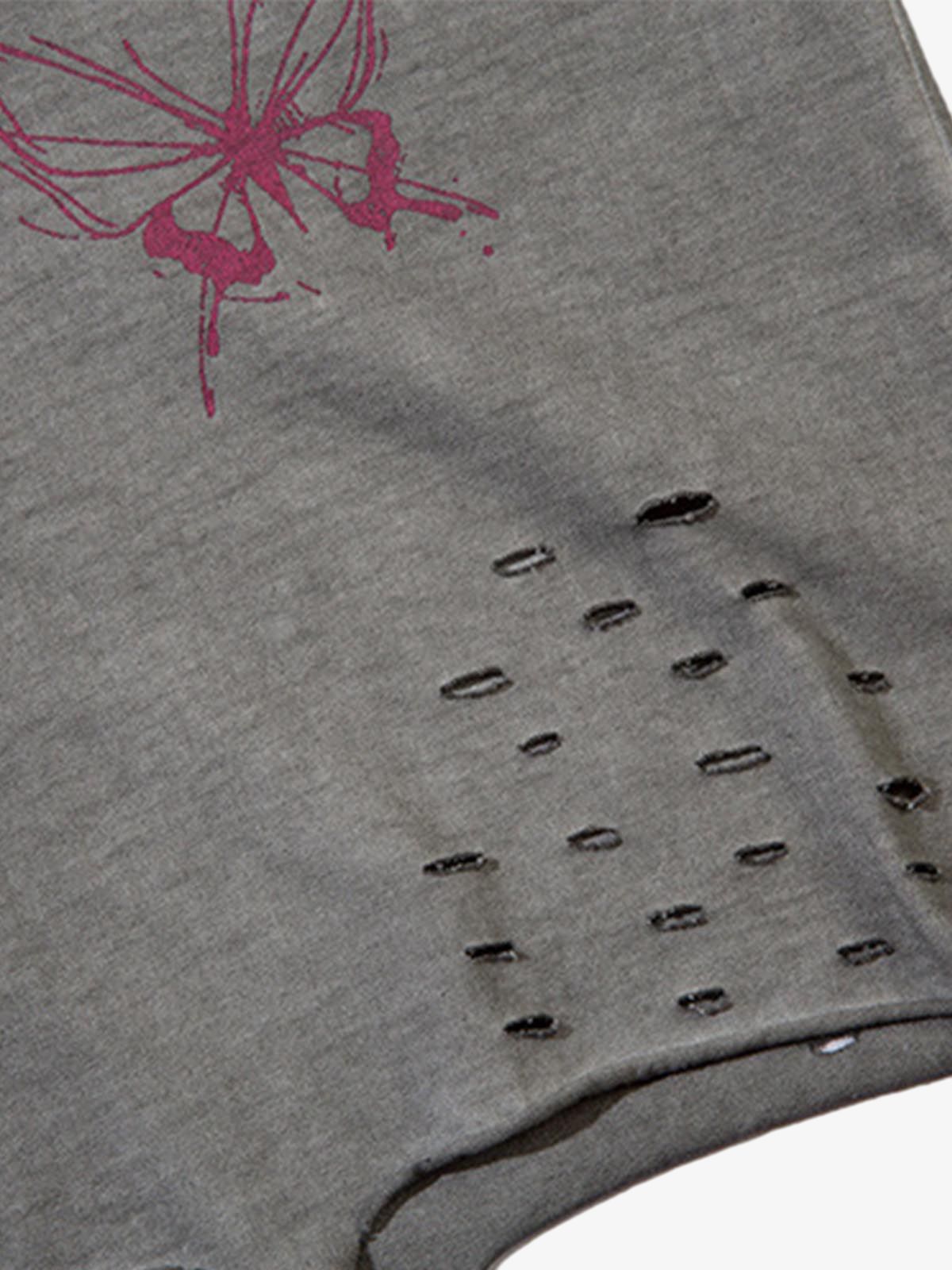 Raw Edge Butterfly Print Vest 