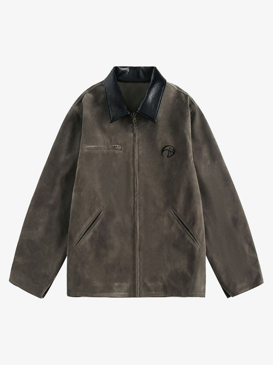 Retro Suede Detroit Motorcycle Jacket 