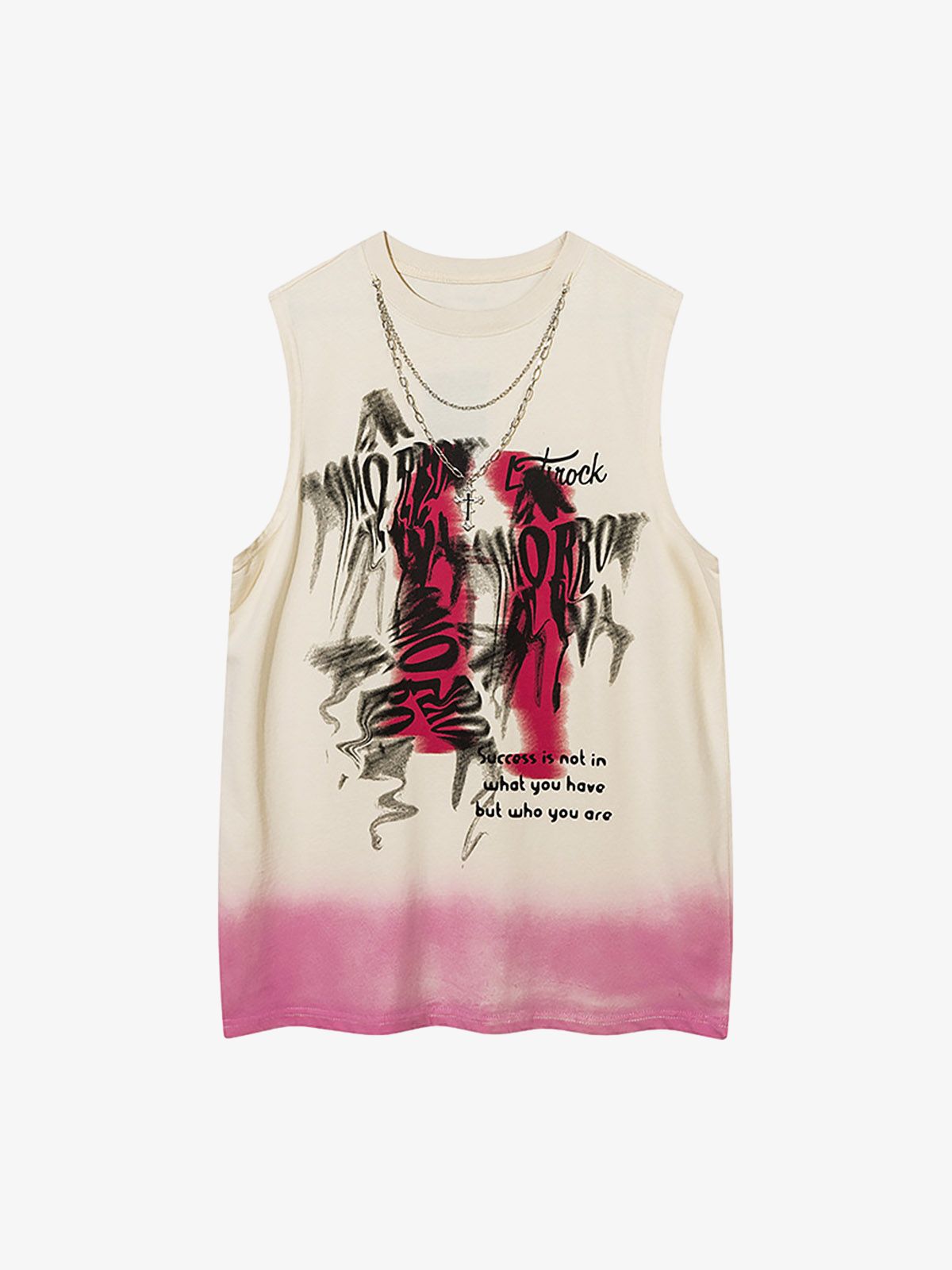 Street Necklace Graffiti Spray-Painted Vest 