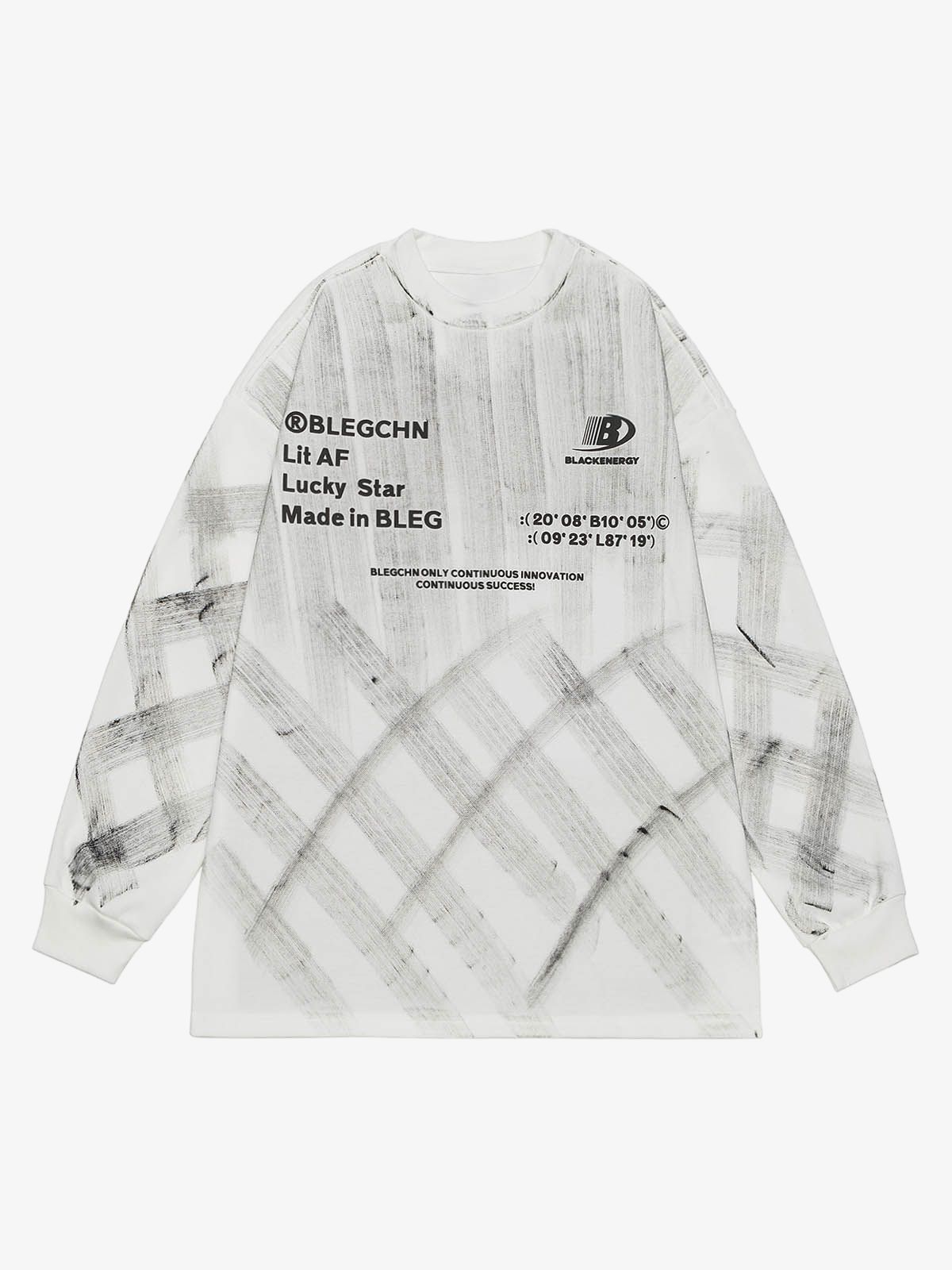 Hand Painted Graffiti Jersey Long Sleeve T-shirt 