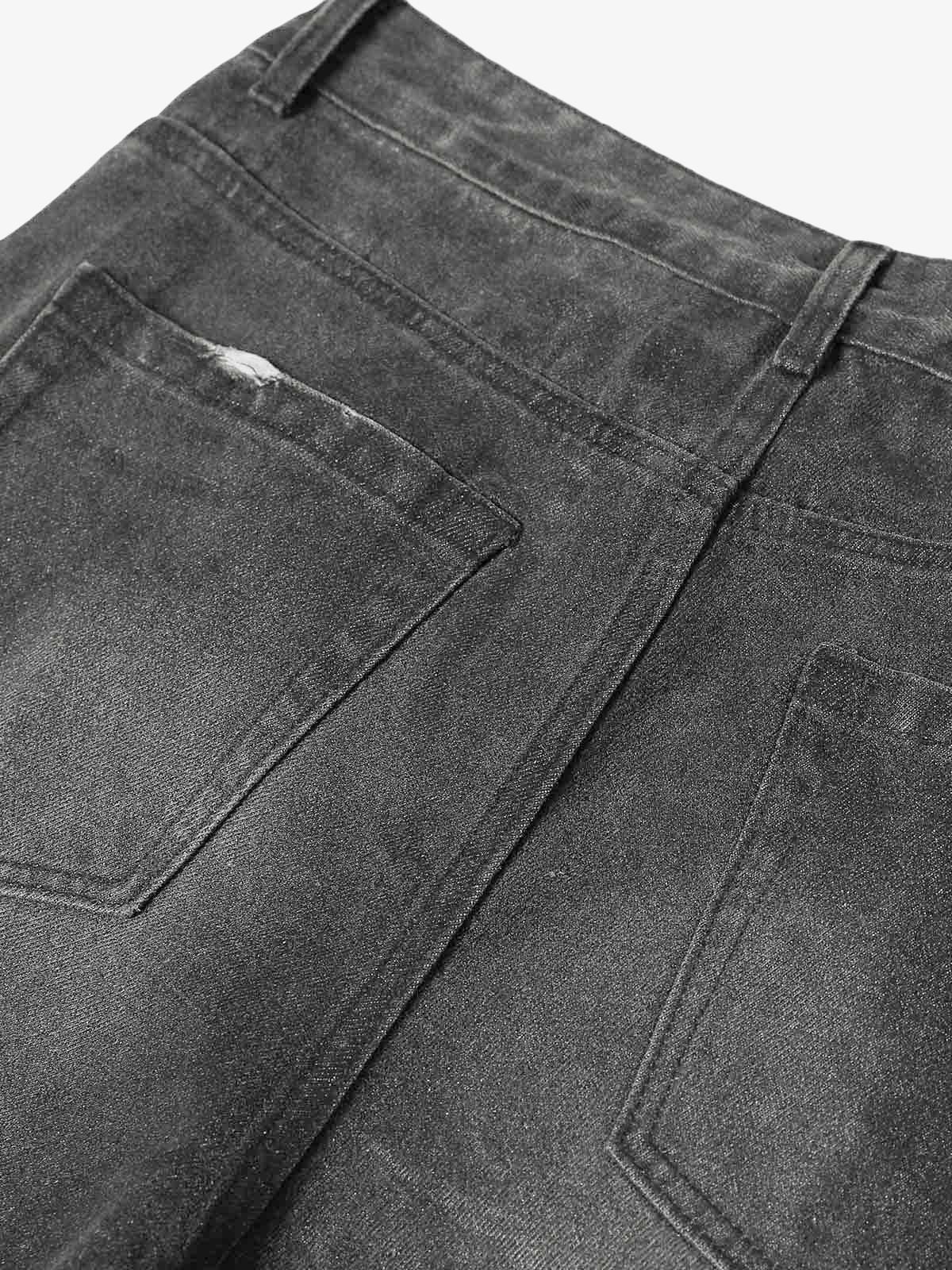 Washed Batik Straight Jeans 