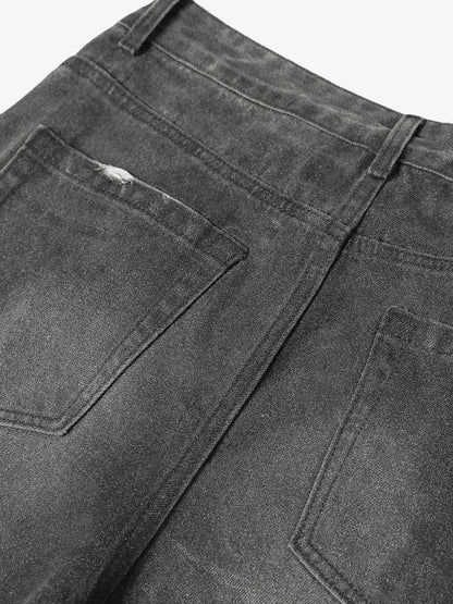 Washed Batik Straight Jeans 