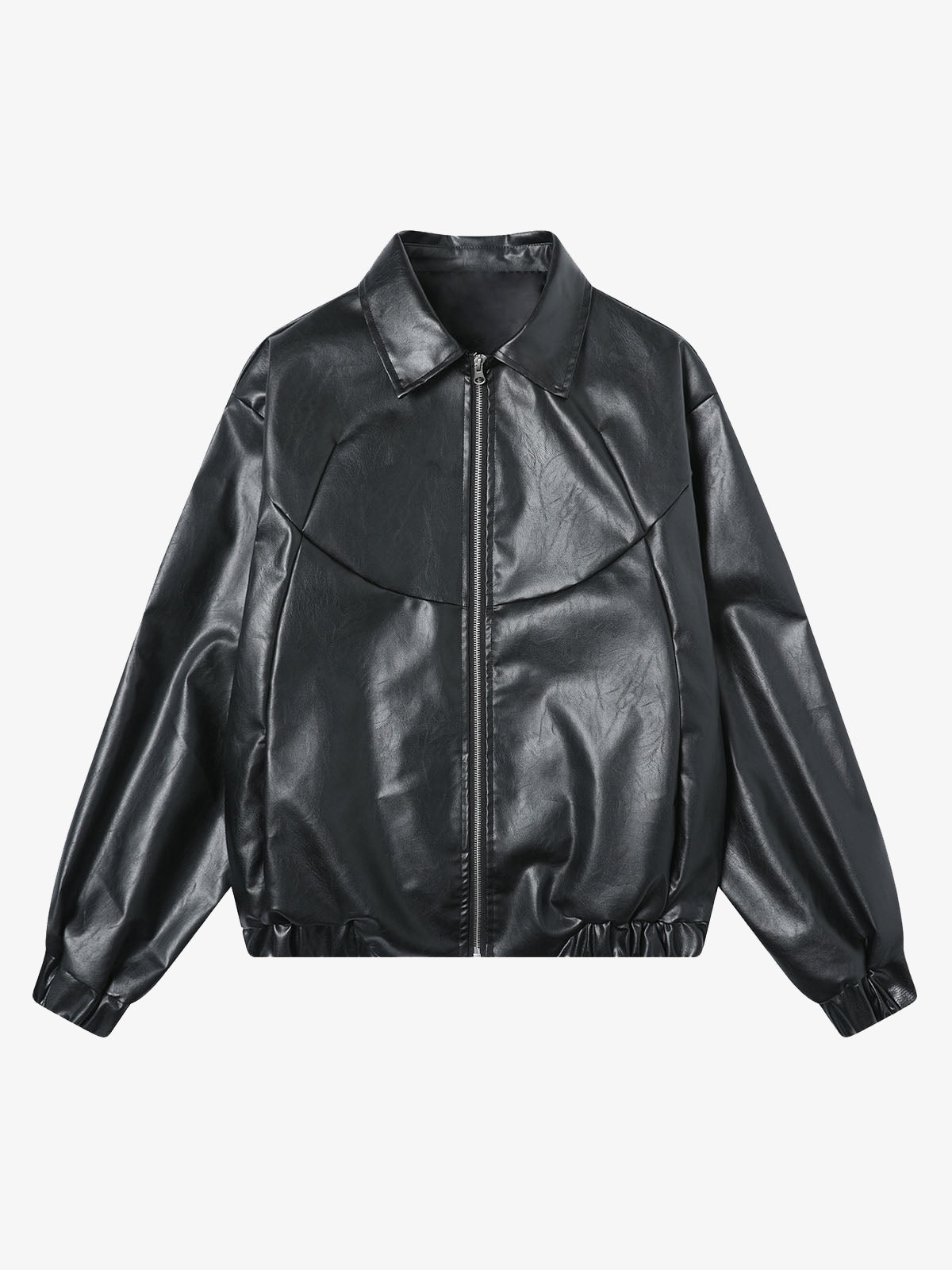 Patchwork Pu Leather Motorcycle Jacket 
