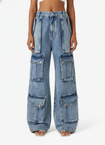 Thesupermade High Street Washed Distressed Work Jeans - 2163