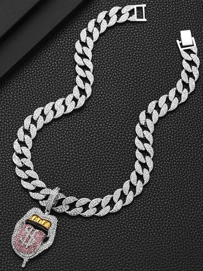 Thesupermade Hip Hop Diamond Tongue Cuban Necklace