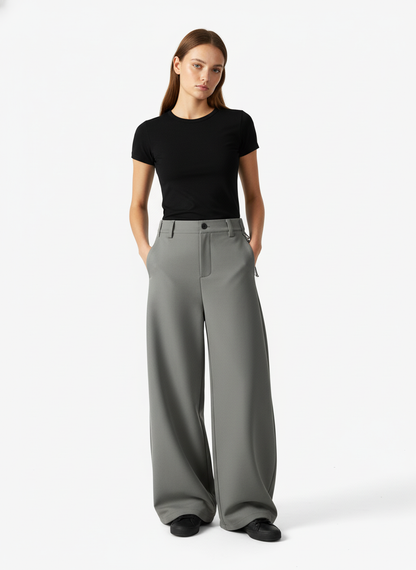 Elastic Waistband Barrel Pants - 2425