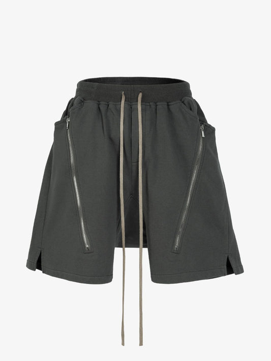 Retro Functional Zipper Slit Jort 