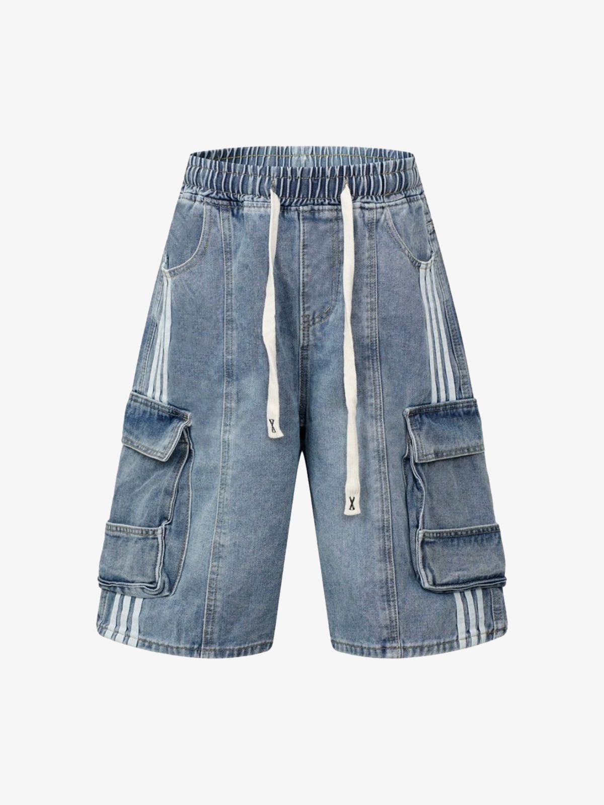 Washed Cargo Denim Shorts 