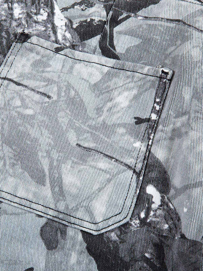 Thesupermade Retro Distressed Camouflage Workwear Hip-Hop Shorts 