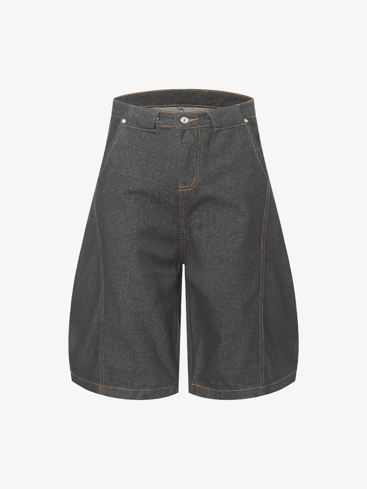 Deconstructed Split Contrast Stitching Scimitar Jorts 