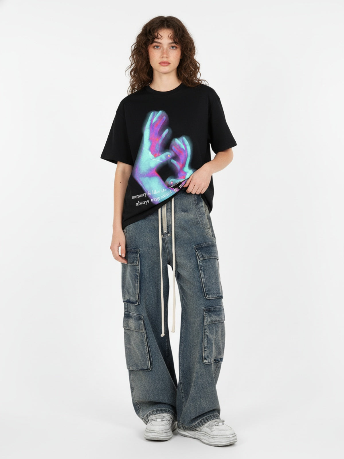 Thesupermade Wide Leg Multi-Pocket Straight Leg Loose Jeans - 1666
