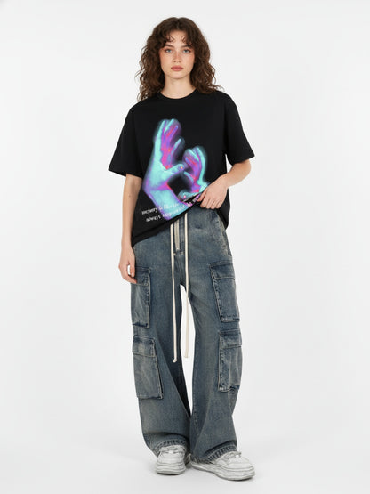 Thesupermade Wide Leg Multi-Pocket Straight Leg Loose Jeans - 1666