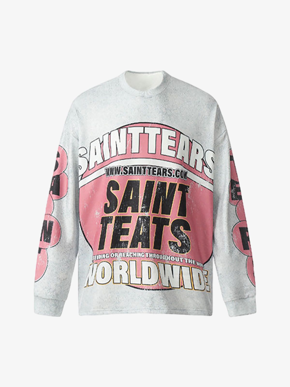 Washed Lettering Print Long Sleeve T-shirt 