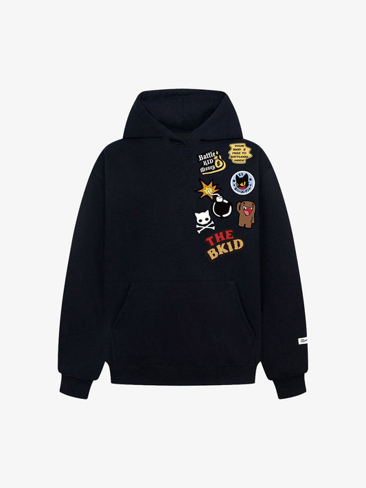 Street Embroidered Letter Badge Hoodie 