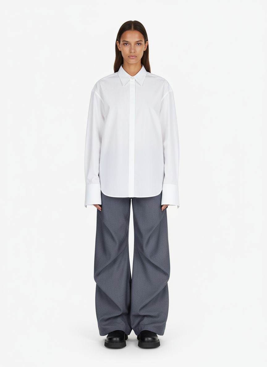 Woven Retro Cleanfit Pleated Drape Pants