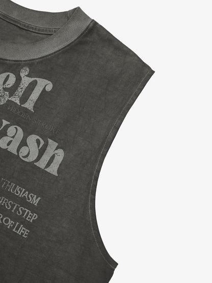 Thesupermade Heavy Worker Washed And Broken Retro Font VEST 