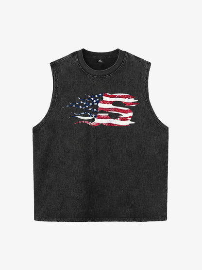 Original Patriotic Flame Graphic Tank Top 