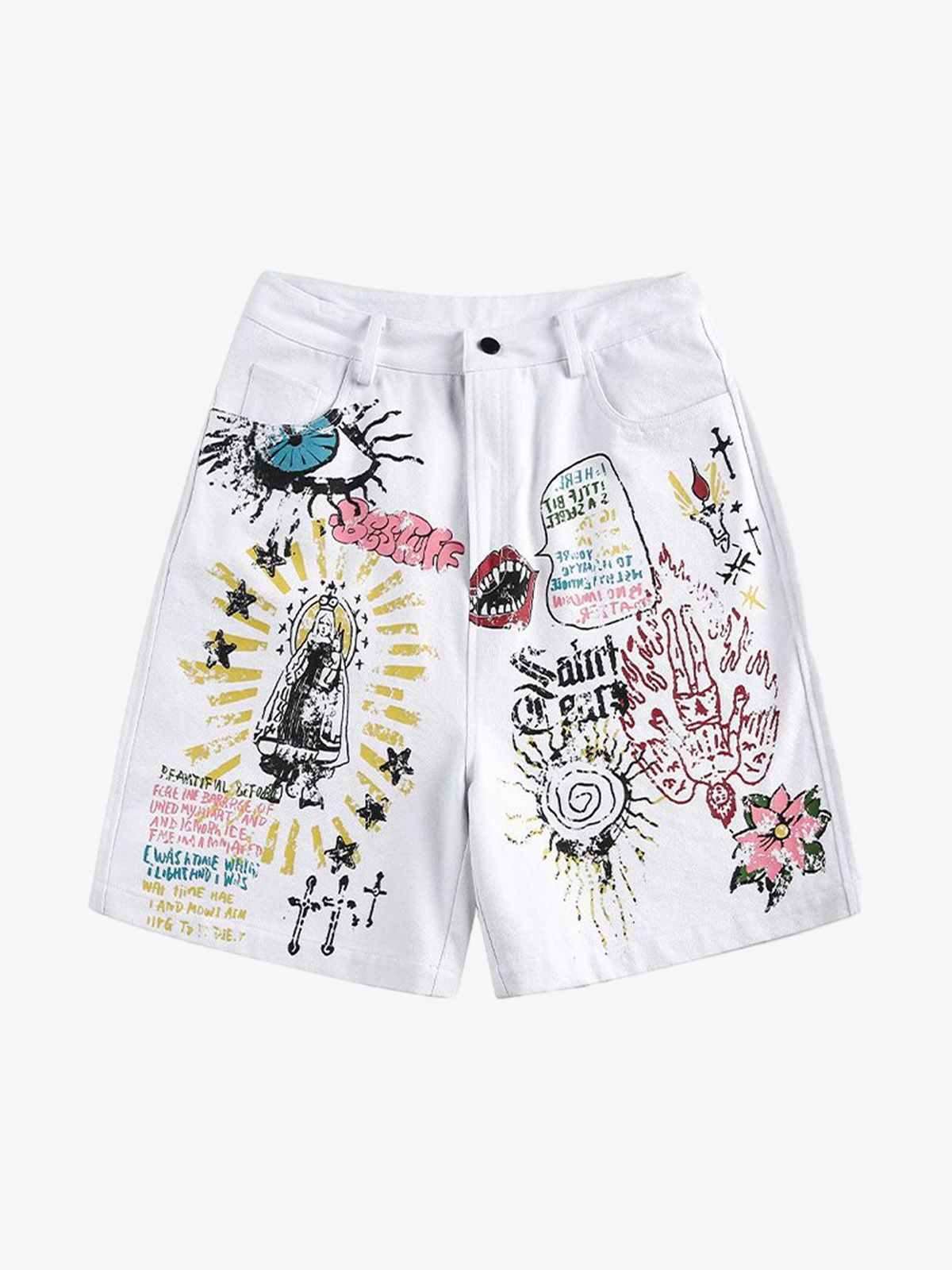 Graffiti Art Denim Shorts 