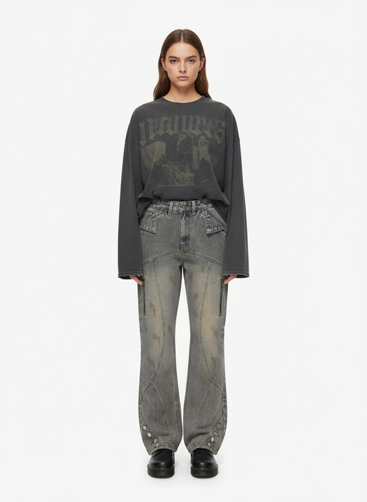 Thesupermade Patchwork Stressed Jeans